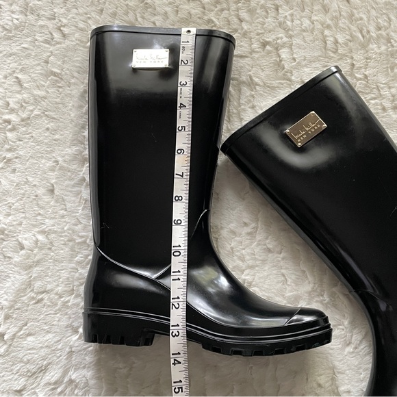 Nicole Miller Black Tall Rain Boots Size 8 - Picture 6 of 16